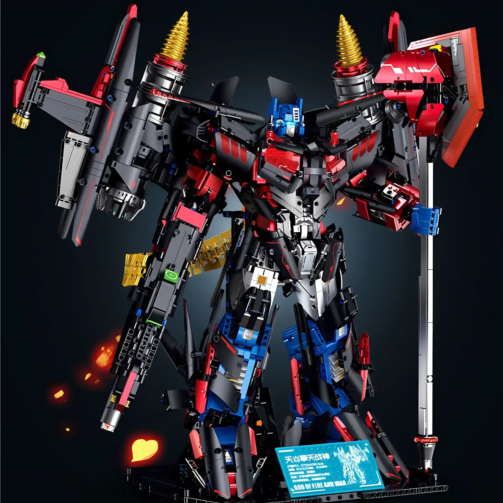 guly 80503 skyfire mecha optimus prime building blocks model toy dispay stand