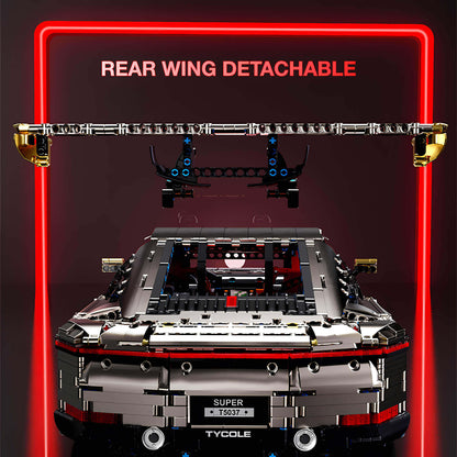 taigaole porsche 911 building blocks model toy car rear wing detachable