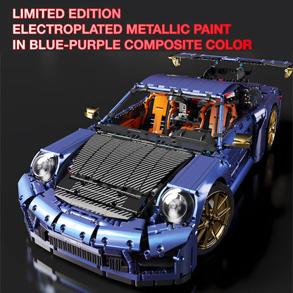 1:6 porsche blue purple 911 building block toy car from taigaole t5037a