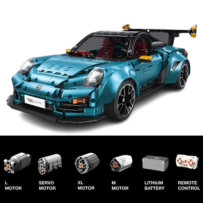 dynamic version of taigaole blue 911 gt2rs building blocks model toy car