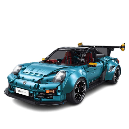 static version of taigaole blue 911 gt2rs building blocks model toy car