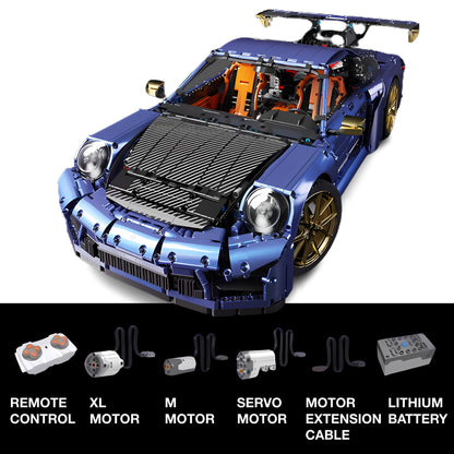 dynamic version of taigaole porsche bule purple 911 building blocks model toy car