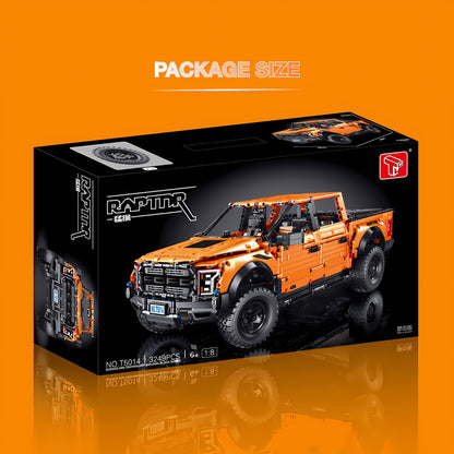 package size of taigaole orange raptor f150 building blocks model toy car