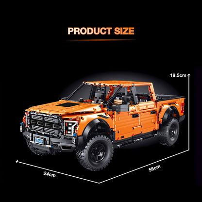 product size of taigaole orange raptor f150 building blocks model toy car