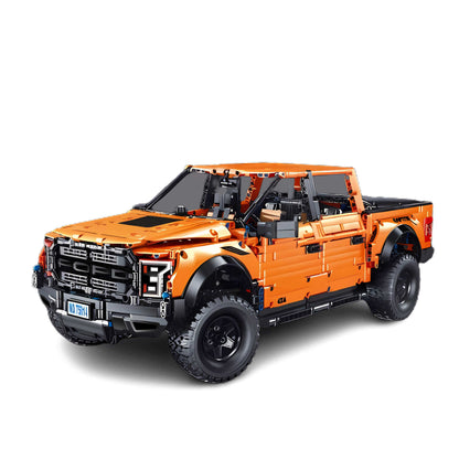 static version of taigaole orange raptor f150 building blocks model toy car