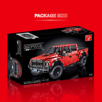 package size of taigaole red raptor f150 building blocks model toy car