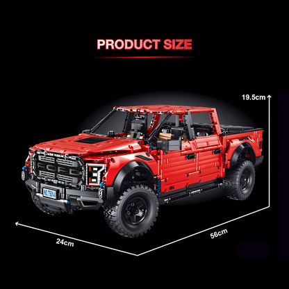 product size of taigaole red raptor f150 building blocks model toy car