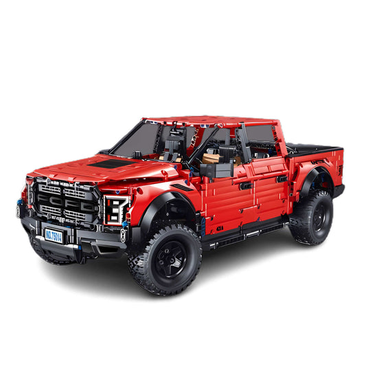 static vresion of taigaole red raptor f150 building blocks model toy car