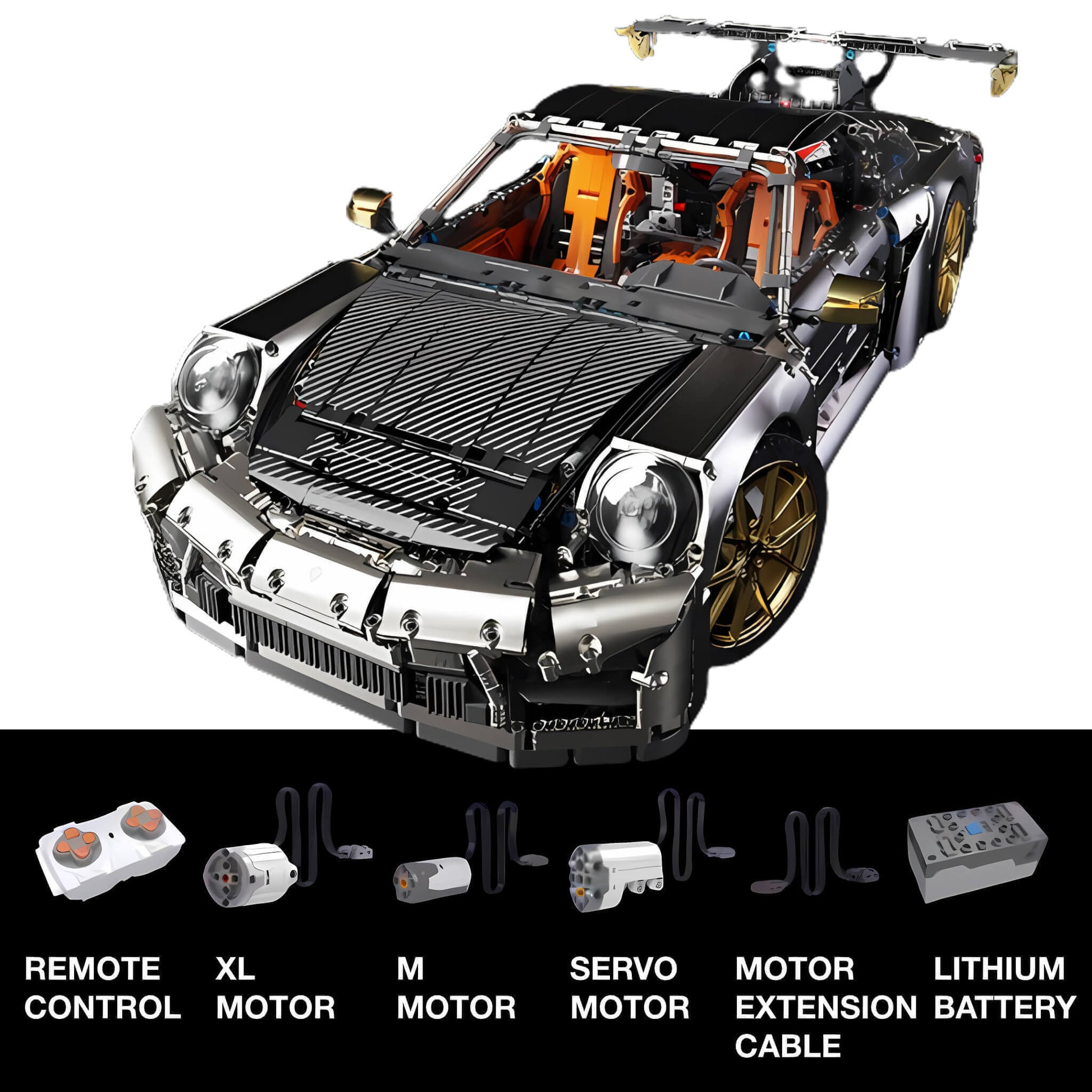 dynamic version of taigaole porsche sliver gray 911 building blocks model toy car