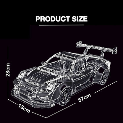 product size of taigaole sliver 911 gt2rs building blocks model toy car
