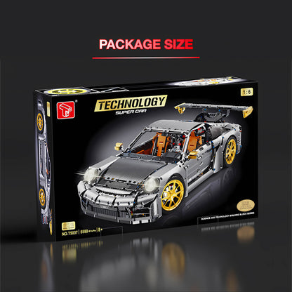 package size of taigaole porsche sliver gray 911 building blocks model toy car