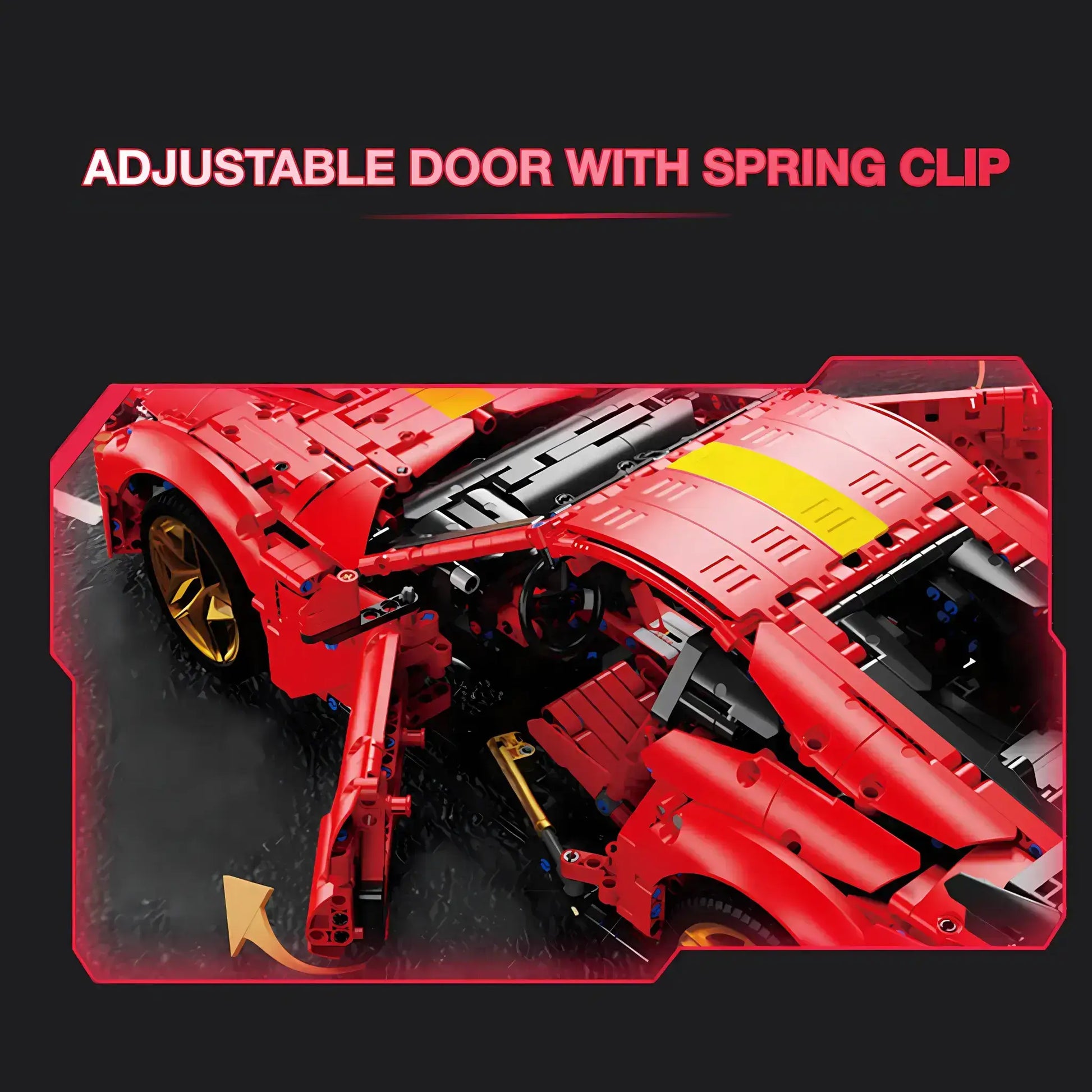 1:8 taigaole t5044 falali 812 model car building blocks toy adjustable door with spring clip