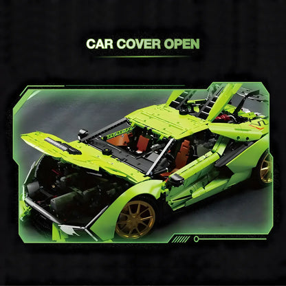 taigaole t5046 lamborghini svj model car building blocks toy car cover open