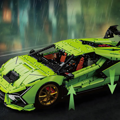 side view of taigaole t5046 lamborghini svj model car building blocks toy 