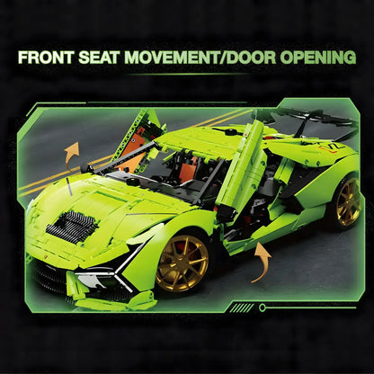 taigaole t5046 lamborghini svj model car building blocks toy front seat movement and door opening
