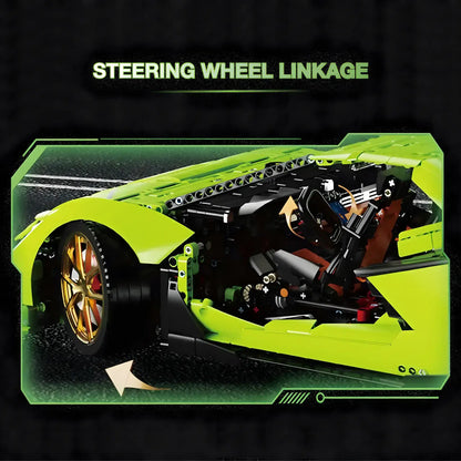 taigaole t5046 lamborghini svj model car building blocks toy steering wheel linkage