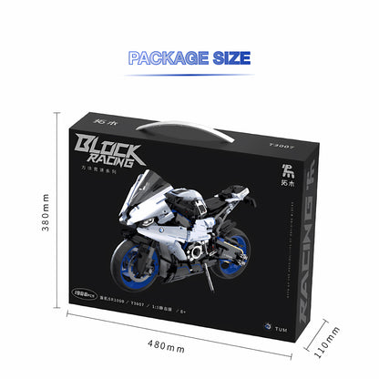 package size of tuomu t3007 sr1000 building blocks model toy motorcycle
