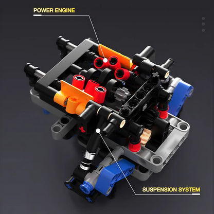 tuomu t1006 apollo leixing evo model car building blocks toy power engine and suspension system