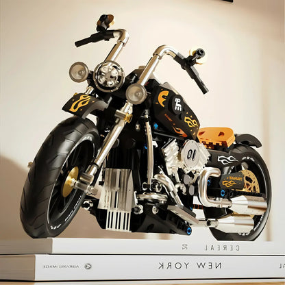 tuomu t1007 hanley retro model motorcycle building blocks toy block racing series