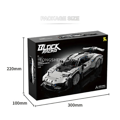 package size of tuomu t3014 amg one technic car building blocks set model car