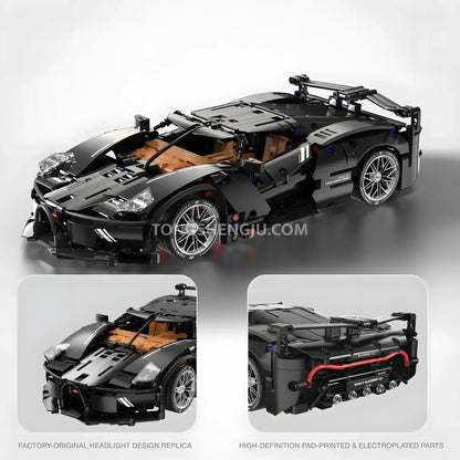 tuomu t4003 bugatti v12 sports car building blocks set model car creative assembly blocks details
