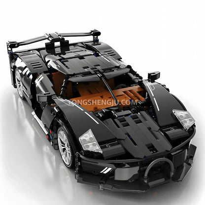 front view of tuomu t4003 bugatti v12 sports car building blocks set model car