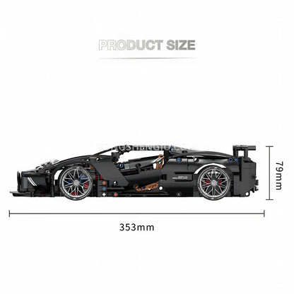product size of tuomu t4003 bugatti v12 sports car building blocks set model car