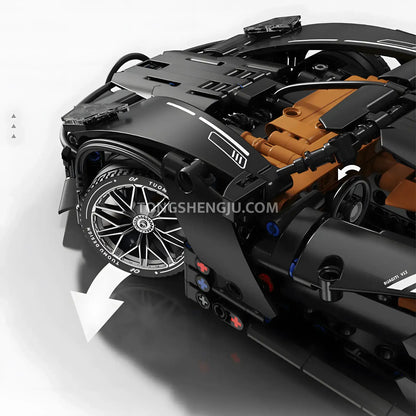 tuomu t4003 bugatti v12 sports car building blocks set model car steering wheel linked to wheels