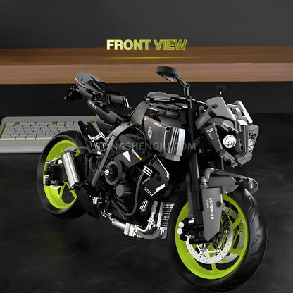 front view of tuomu t5004 yamaha mt10 model motorcycle building blocks toy