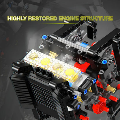 tuomu t5004 yamaha mt10 model motorcycle building blocks toy highly restored engine structure
