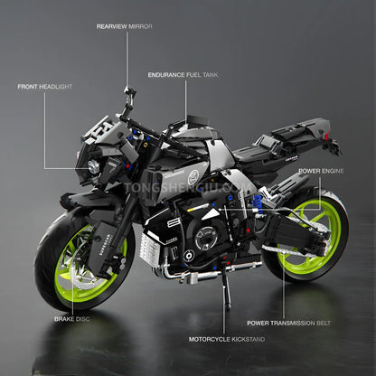 product structure analysis of tuomu t5004 yamaha mt10 model motorcycle building blocks toy