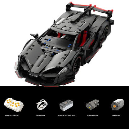 dynamic version of tuomu t7005 lambo gty sports car building blocks set model car