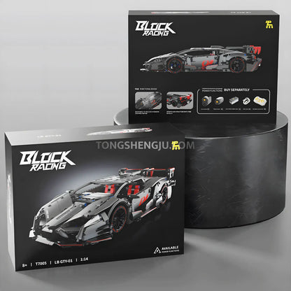 tuomu t7005 lambo gty sports car building blocks set model car exquisite packaging box