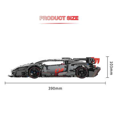 product size of tuomu t7005 lambo gty sports car building blocks set model car