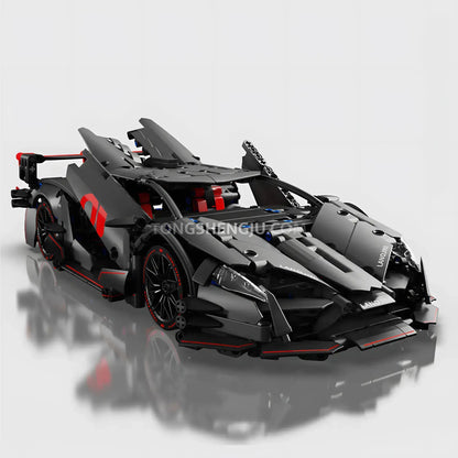 right front view of tuomu t7005 lambo gty sports car building blocks set model car