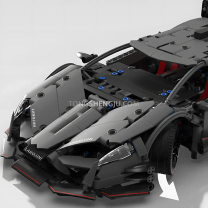 tuomu t7005 lambo gty sports car building blocks set model car steering wheel linked to wheels