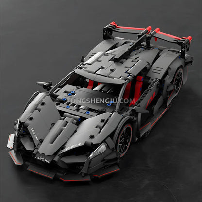 top view of tuomu t7005 lambo gty sports car building blocks set model car