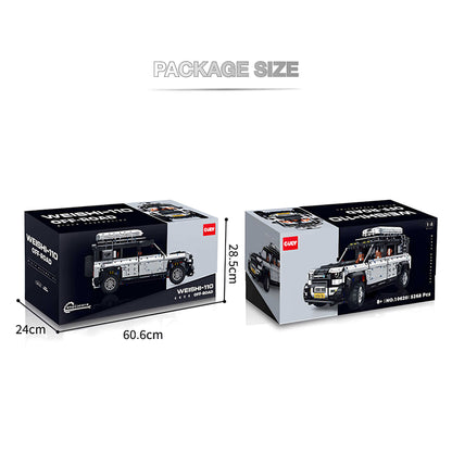 package size of guly weishi 110 building blocks model toy car