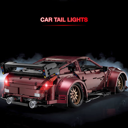 happy build x-tech yc-23005 gtr building blocks model toy car tail lights