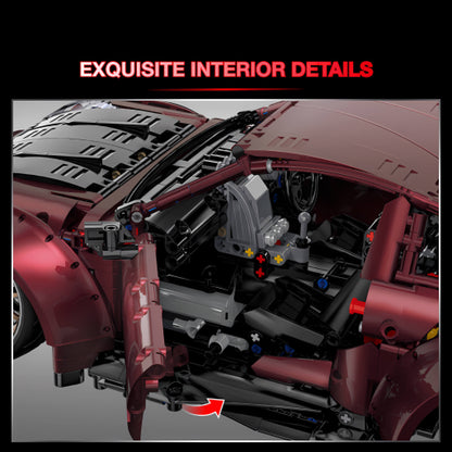 happy build x-tech yc-23005 gtr building blocks model toy car exquisite interior details