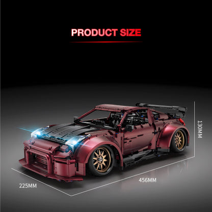 product size of happy build x-tech yc-23005 gtr building blocks model toy car