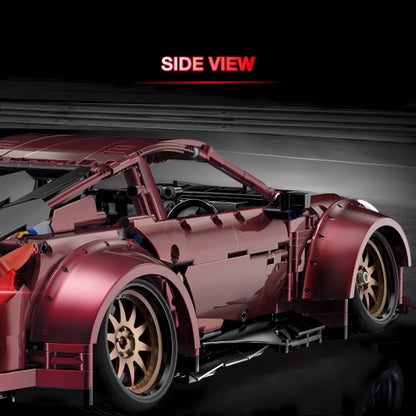 side view of happy build x-tech yc-23005 gtr building blocks model toy car