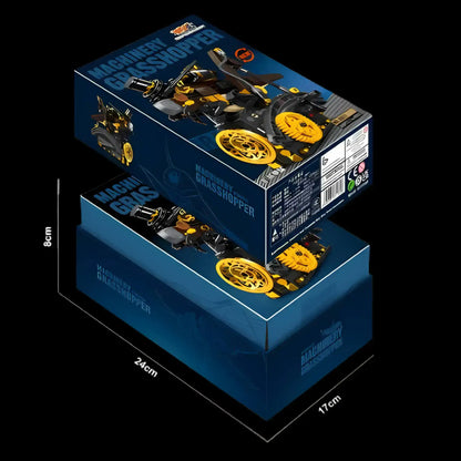 package size of xiaojiaodu jd011 grasshopper machinery building blocks model toy animal