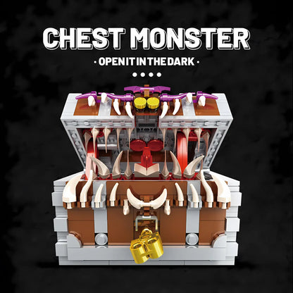xiaojiaodu jd027 chest monster model car building blocks toy openit in the dark