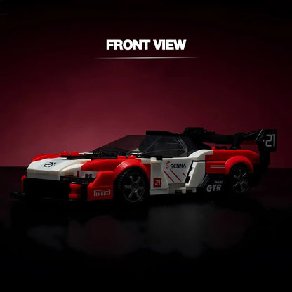 front view of xiaojiaodu jd050 mclaren senna gtr model car building blocks toy