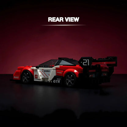 rear view of xiaojiaodu jd050 mclaren senna gtr model car building blocks toy