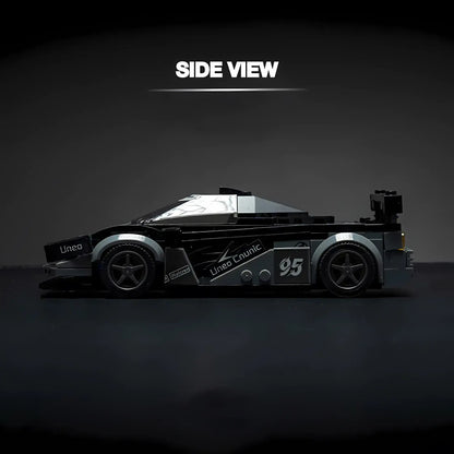 side view of xiaojiaodu jd052 mclaren f1 model car building blocks toy