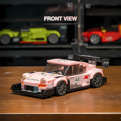 front view of xiaojiaodu jd054 porsche 911 rwb model car building blocks toy