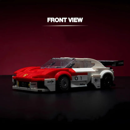 front view of xiaojiaodu jd055 porsche mission r model car building blocks toy 