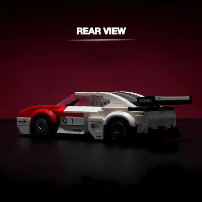 rear view of xiaojiaodu jd055 porsche mission r model car building blocks toy 